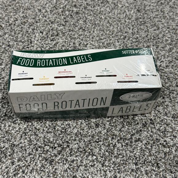 Unbranded Other - 7 Rolls x 1000 stickers per roll, 7,000 Daily Food Rotation Color Coded Labels